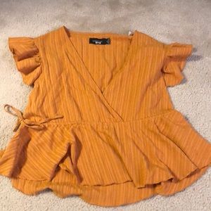 Gold semi cropped blouse